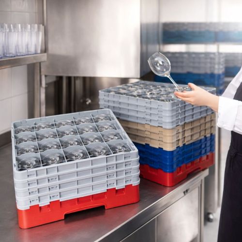 Casiers de lavage pour verres en cuisine profesionnelle