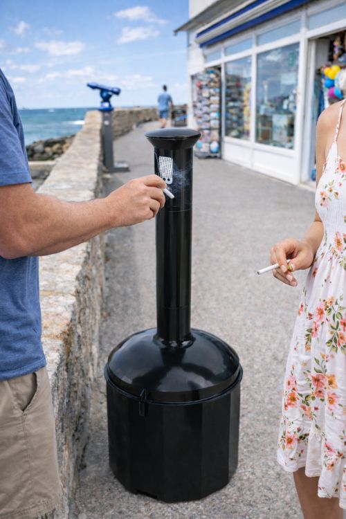 Cendrier de plein air en plastique résistant pour commerces et collectivités