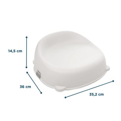 Dimensions du rehausseur polypropylène gris et vert