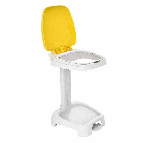 Support sac 120 litres avec pédale et couvercle pratique jaune
