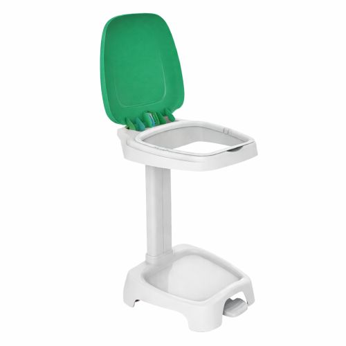 Support sac 120 litres avec pédale et couvercle vert