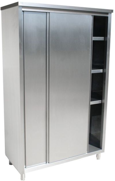 Armoire haute en inox avec portes coulissantes