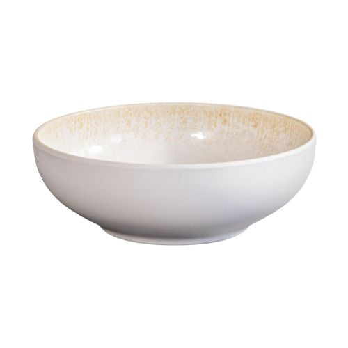 Assiette creuse mélamine blanc doré