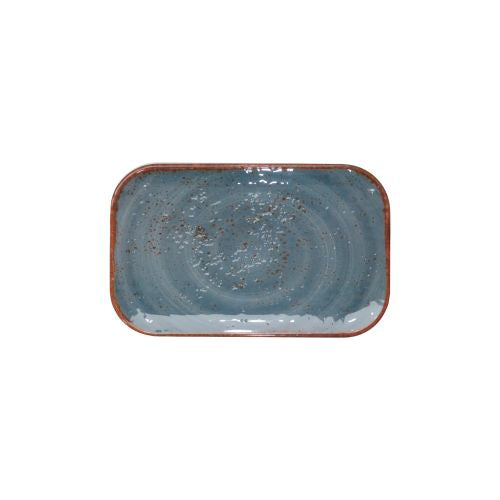 Assiette mélamine bleu rectangulaire 265 X 162 mm