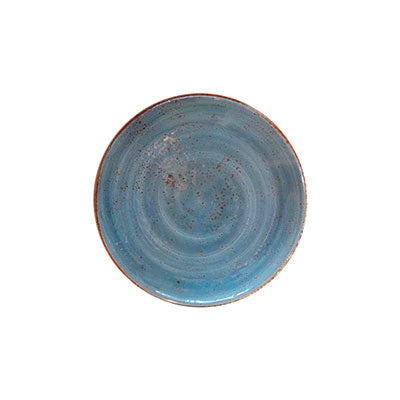 Petite assiette plate bleu en mélamine vintage