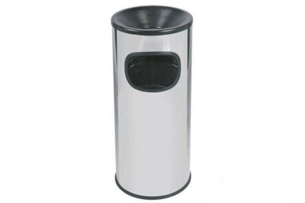 Borne cendrier sur poubelle 30l inox brossé