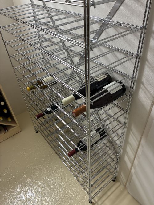 Casier à vin chromé grande capacité de 100 à 216 bouteilles