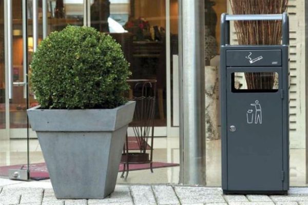 Cendrier sur poubelle en extérieur pour restaurants et hôtels