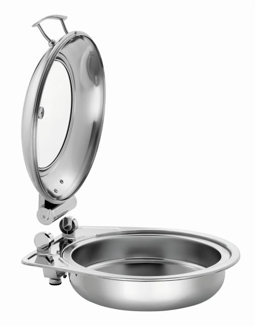 Chafing dish inox rond à couvercle amovible