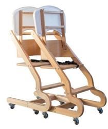 Chaise haute pour enfant avec 4 roues inox et plateau relevable