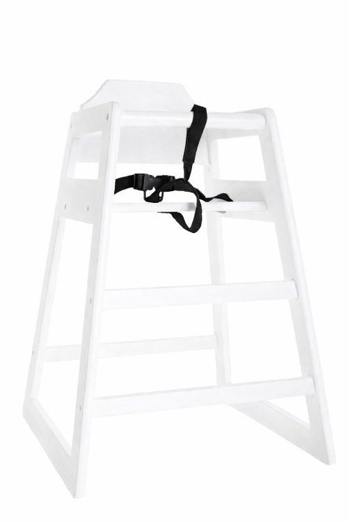 Chaise haute éco en bois blanc sans plateau