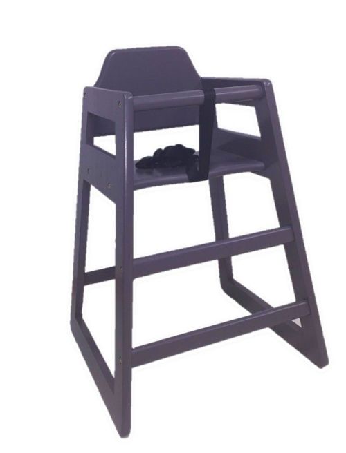 Chaise haute bébé empilable en bois gris