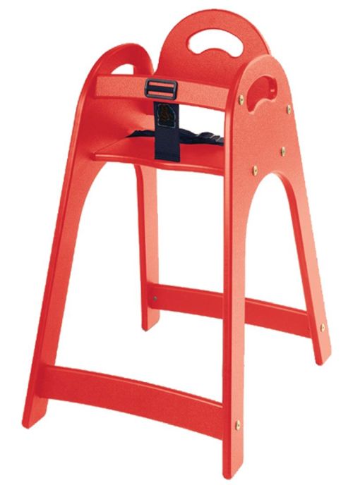 Chaise haute bébé en plastique rouge professionnel