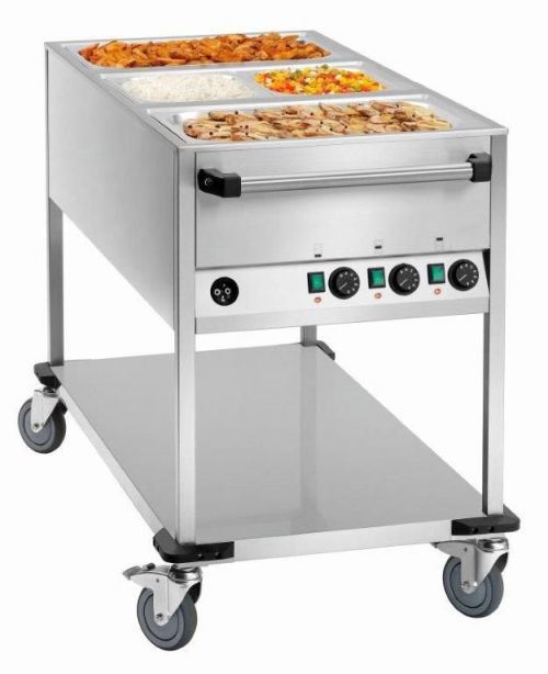 Chariot bain marie buffet 3 bacs GN1/1