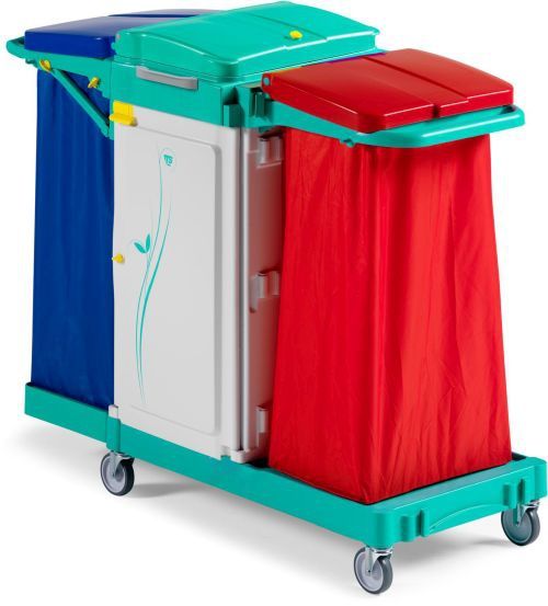 Chariot de stockage à 2 sacs pour tri des déchets