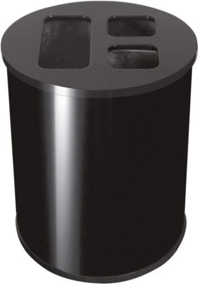 Collecteur tri sélectif 40l noir avec 3 bacs intérieurs