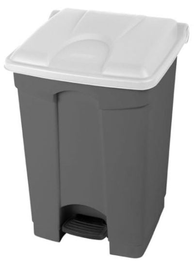 Collecteur tri sélectif 45 litres gris à couvercle blanc