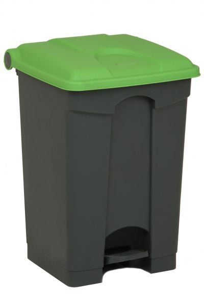 Collecteur tri sélectif 45 litres gris à couvercle vert