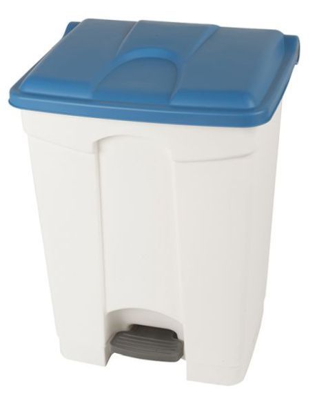 Collecteur tri sélectif 70 litres blanc à couvercle bleu