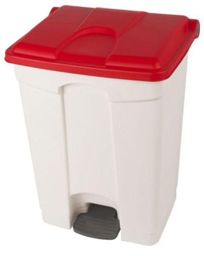 Collecteur tri sélectif 70 litres blanc à couvercle rouge