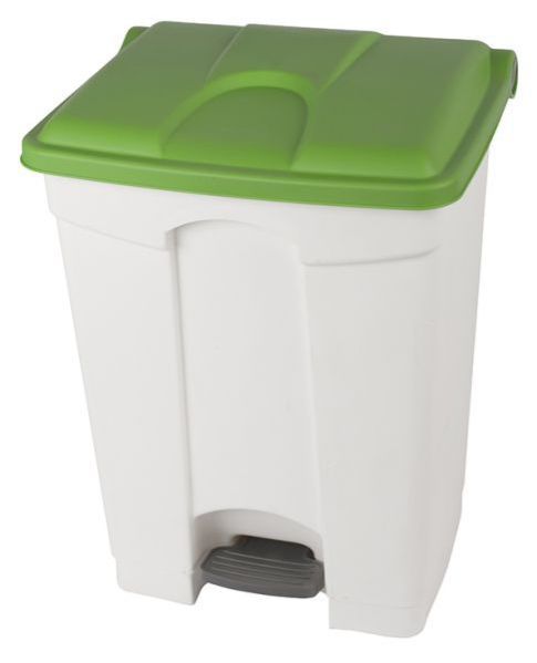 Collecteur tri sélectif 70 litres blanc à couvercle vert