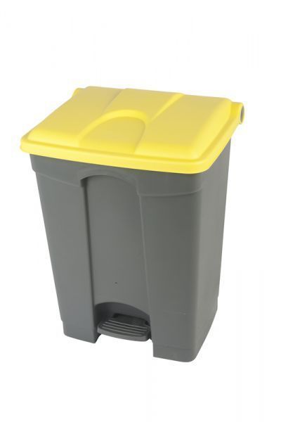 Collecteur tri sélectif 70 litres gris à couvercle jaune