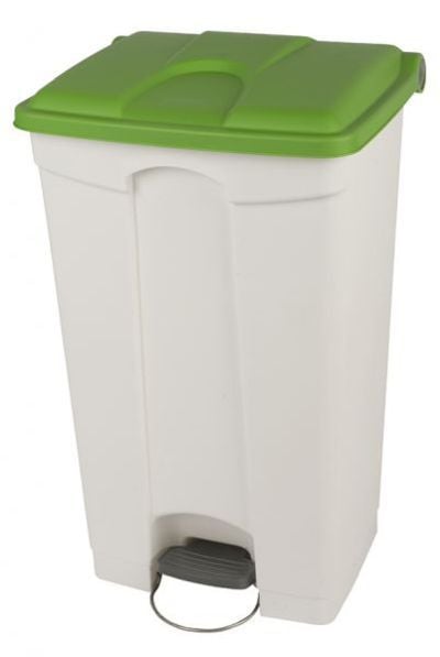 Collecteur tri sélectif 90 litres blanc à couvercle vert
