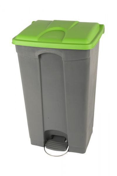 Collecteur tri sélectif 90 litres gris à couvercle vert