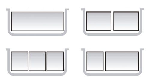Combinaisons des bacs gastro dans le chafing dish