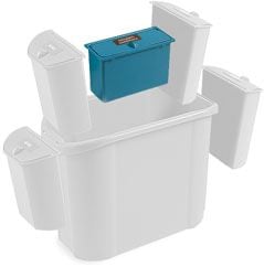 Compartiment rectangulaire de 2l sur poubelle de 25 litres