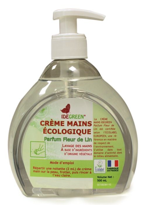 Crème lavante main ecolabel 500ml parfum fleur de lin