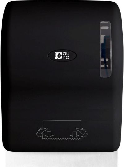 Distributeur rouleaux essuie mains découpe automatique ABS noir