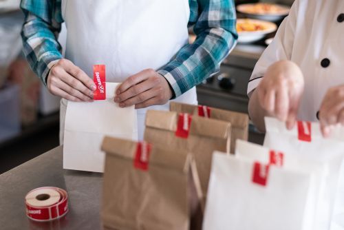 Étiquette inviolables de sécurité alimentaire pour ventes à emporter