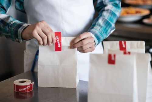 Étiquette de sécurité alimentaire pour plats à emporter