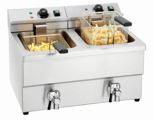 Friteuse électrique à 2 cuves de 8 litres