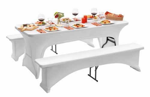 Housses décorative pour table et bancs pliants en buffet