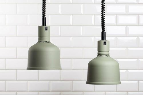 Lampe chauffante cuisine gris ciment