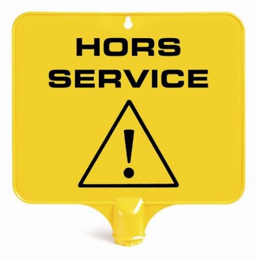Panneau de signalisation rectangulaire "Hors service"
