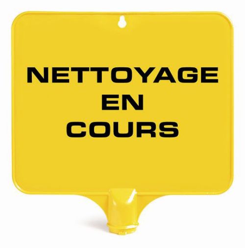 Panneau de signalisation rectangulaire "Nettoyage en cours"