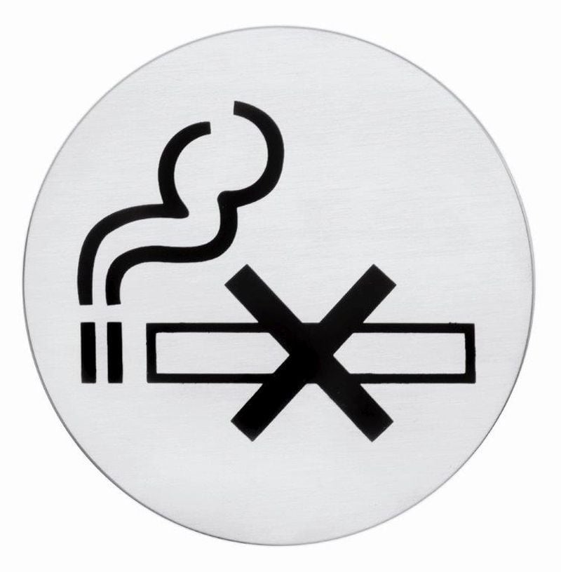 Signalétique inox défense de fumer
