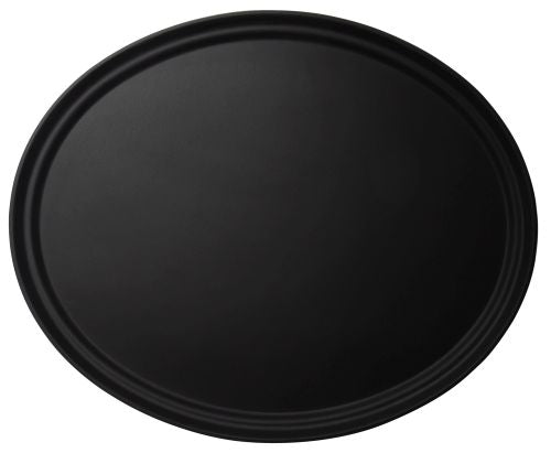 Plateau antidérapant ovale noir