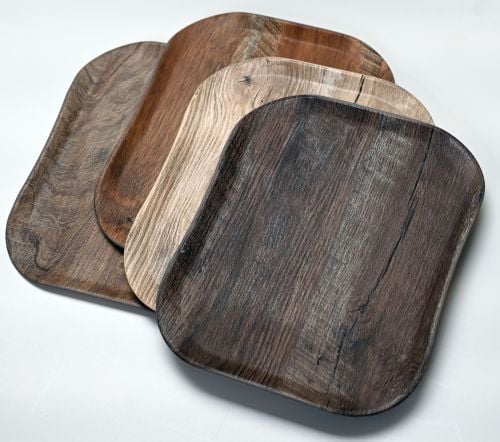 Plateau de service haut de gamme aspect fibre de bois