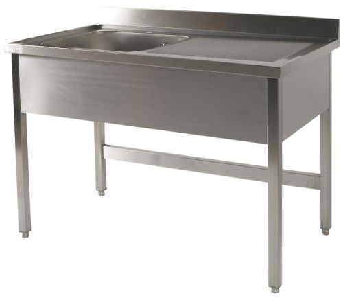 Plonge inox 1 cuve avec 1 égouttoir 1200 X 700