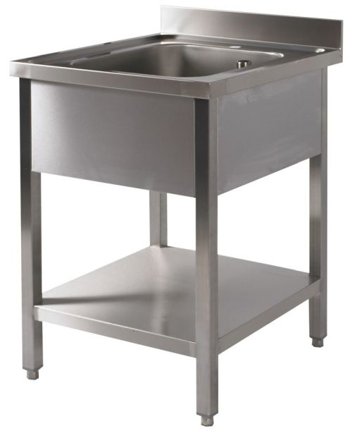 Plonge inox 1 cuve avec tablette inférieure - Vivier MCP