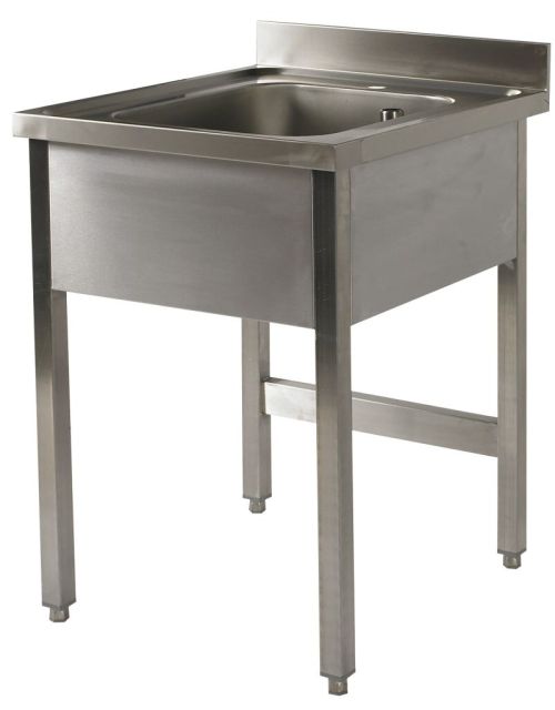 Plonge inox 1 cuve sans tablette inférieure - Vivier MCP