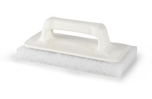 Porte tampon à poignée + tampon abrasif blanc