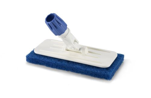 Porte tampon articulé + tampon abrasif bleu