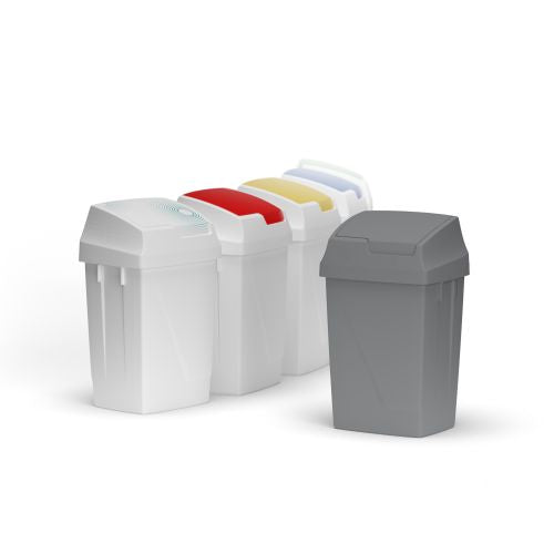 Poubelle 50 l couvercle basculant plastique recyclé post-consommation 100% recyclable