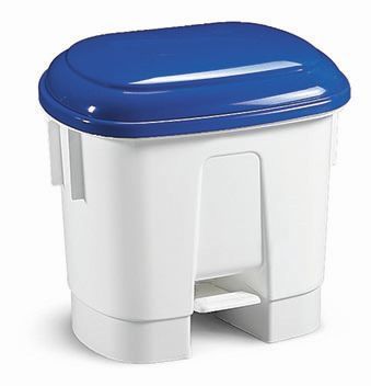 Poubelle pour tri sélectif 30l à couvercle bleu