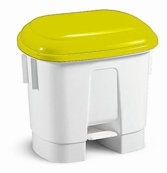 Poubelle pour tri sélectif 30l à couvercle jaune